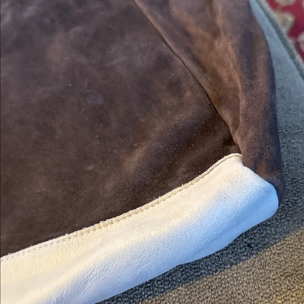 Unbranded Handmade Suede and Leather Tote Bag Purse (TD)
